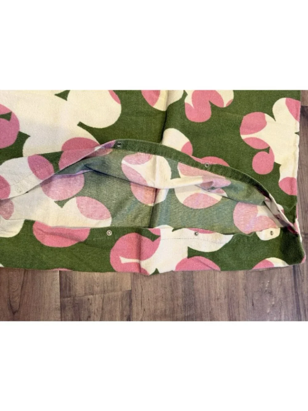 2 Vintage 70s Mod Terry Cloth Pillow Covers Pink Green Floral Retro Upcycled 28” - Picture 11 of 16